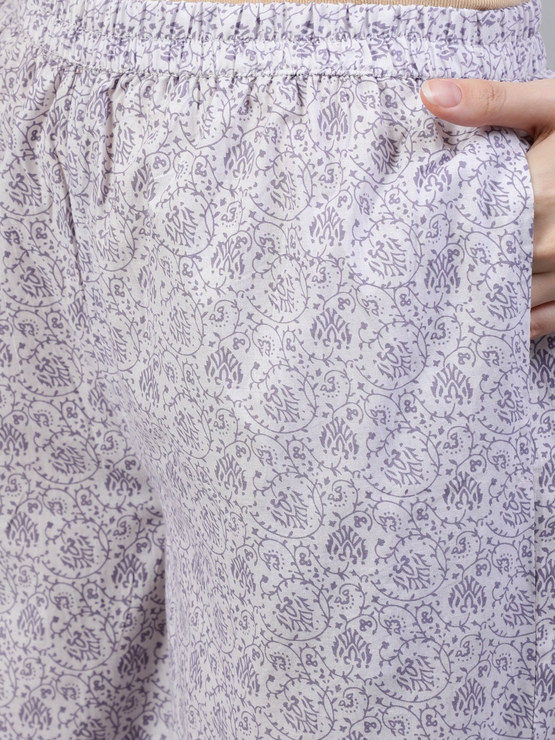 Women's Grey Floral Printed Straight Kurta With Palazo & Dupatta