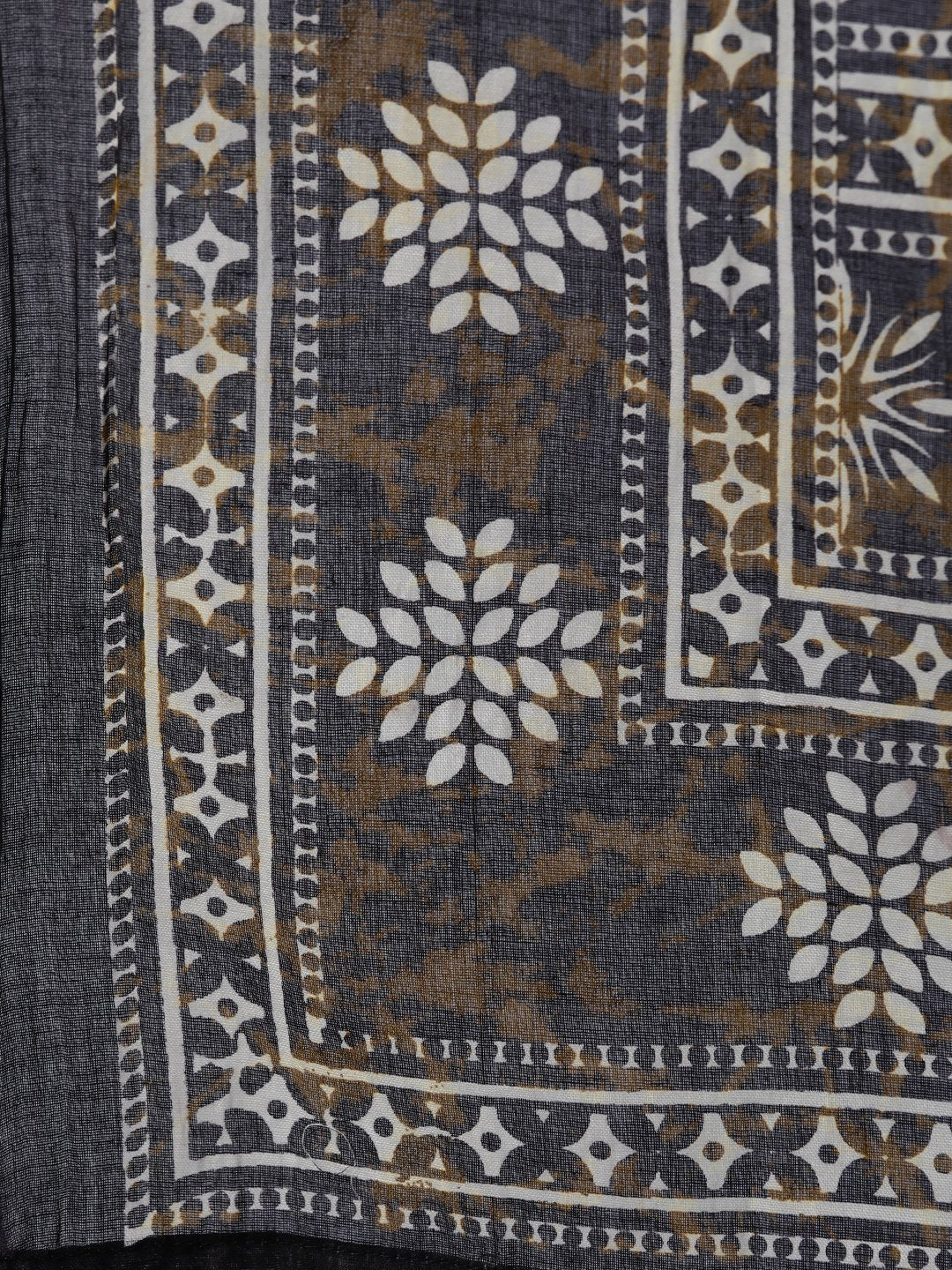 Women's Black Printed Straight  Kurta With Palazo & Dupatta