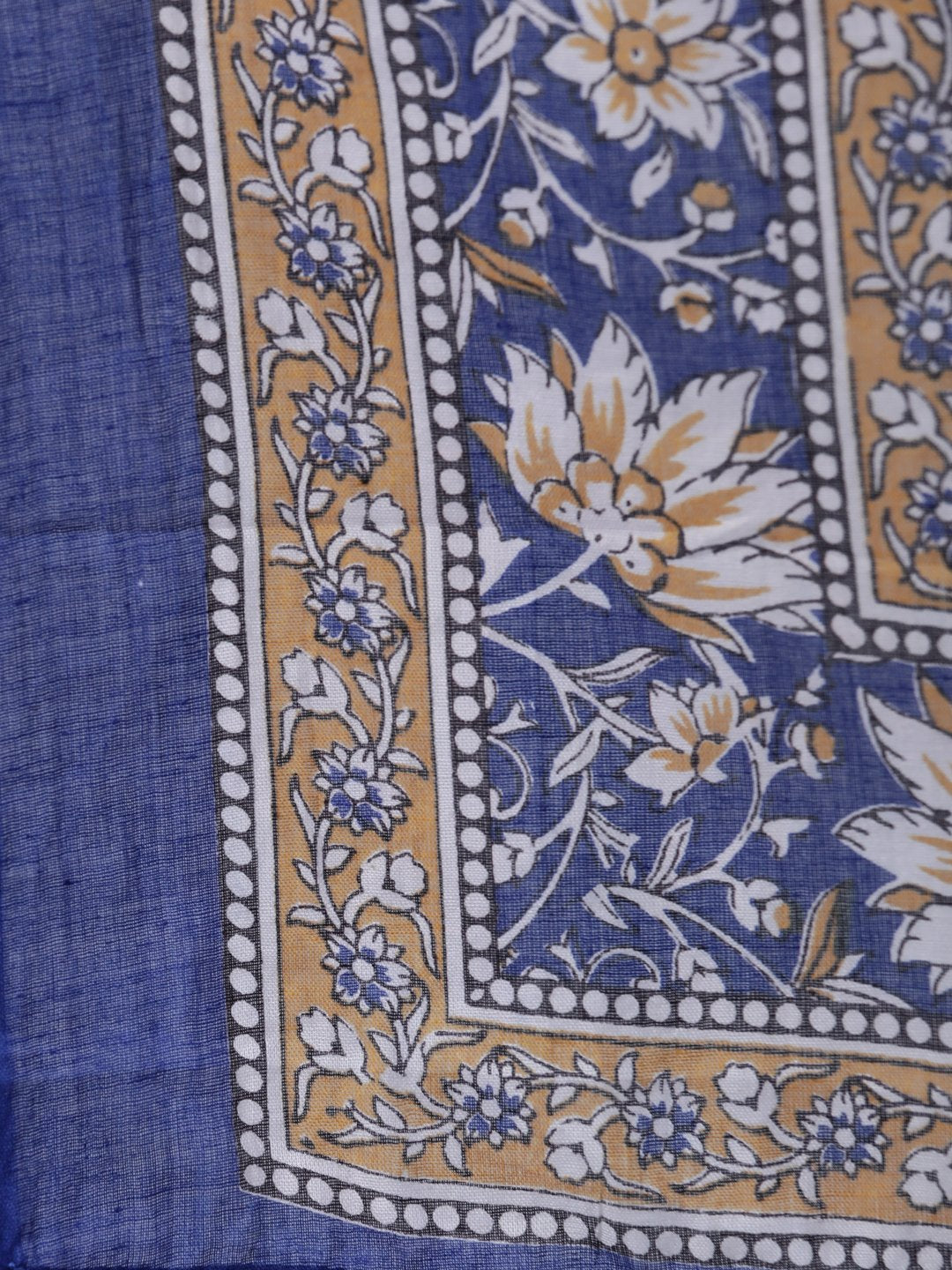 Women's Blue Printed Straight  Kurta With Palazo & Dupatta