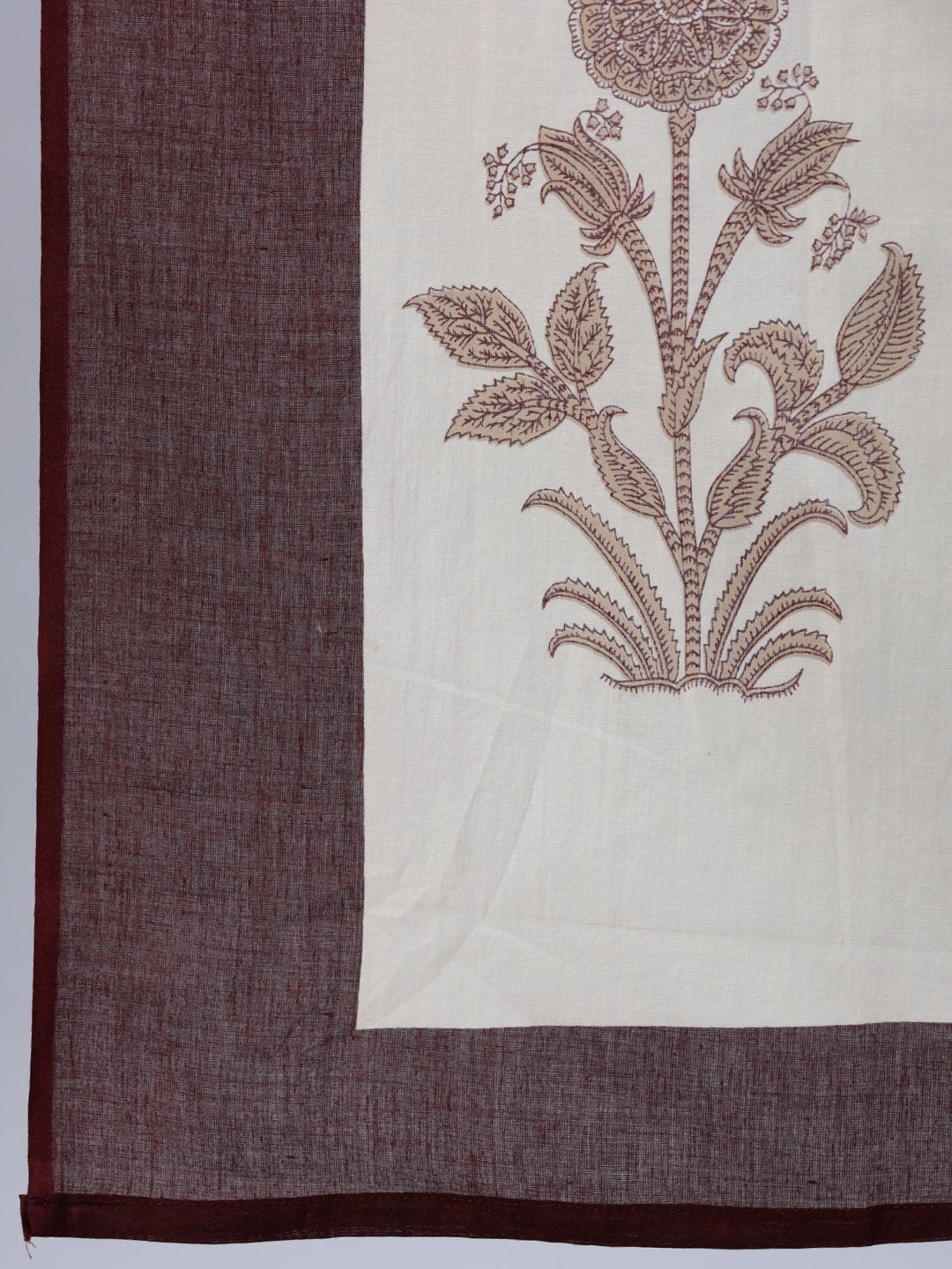 Women's  Brown Printed Dress With Dupatta