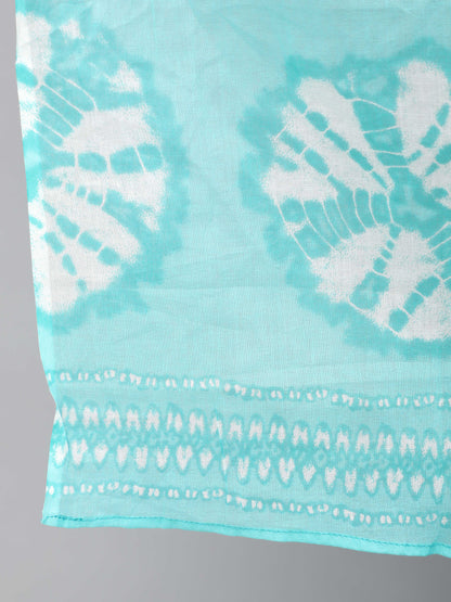 Women's Blue Floral Printed Kurta Set With Palazo & Dupatta