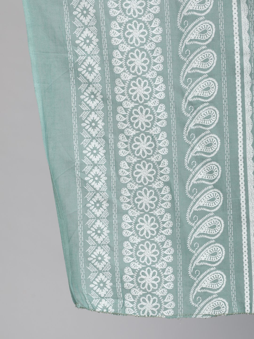 Women's Green Floral Printed Straight Kurta With Plazo & Dupatta