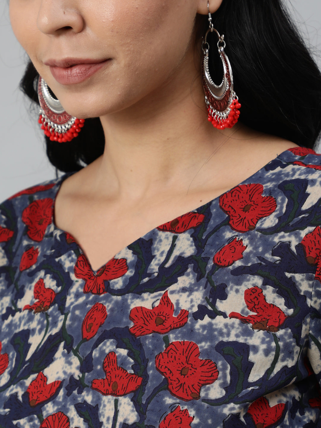 Women's Multi Floral Printed Flared Kurta With Palazzo Dupatta