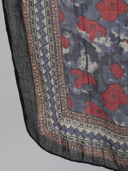 Women's Multi Floral Printed Flared Kurta With Palazzo Dupatta
