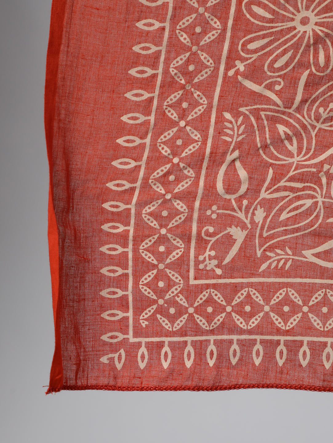 Women's Rust Ethnic Printed Straight Kurta With Palazzo And Dupatta