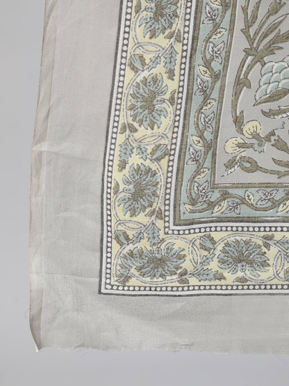 Women's Grey Printed Kurta With Plazo & Dupatta