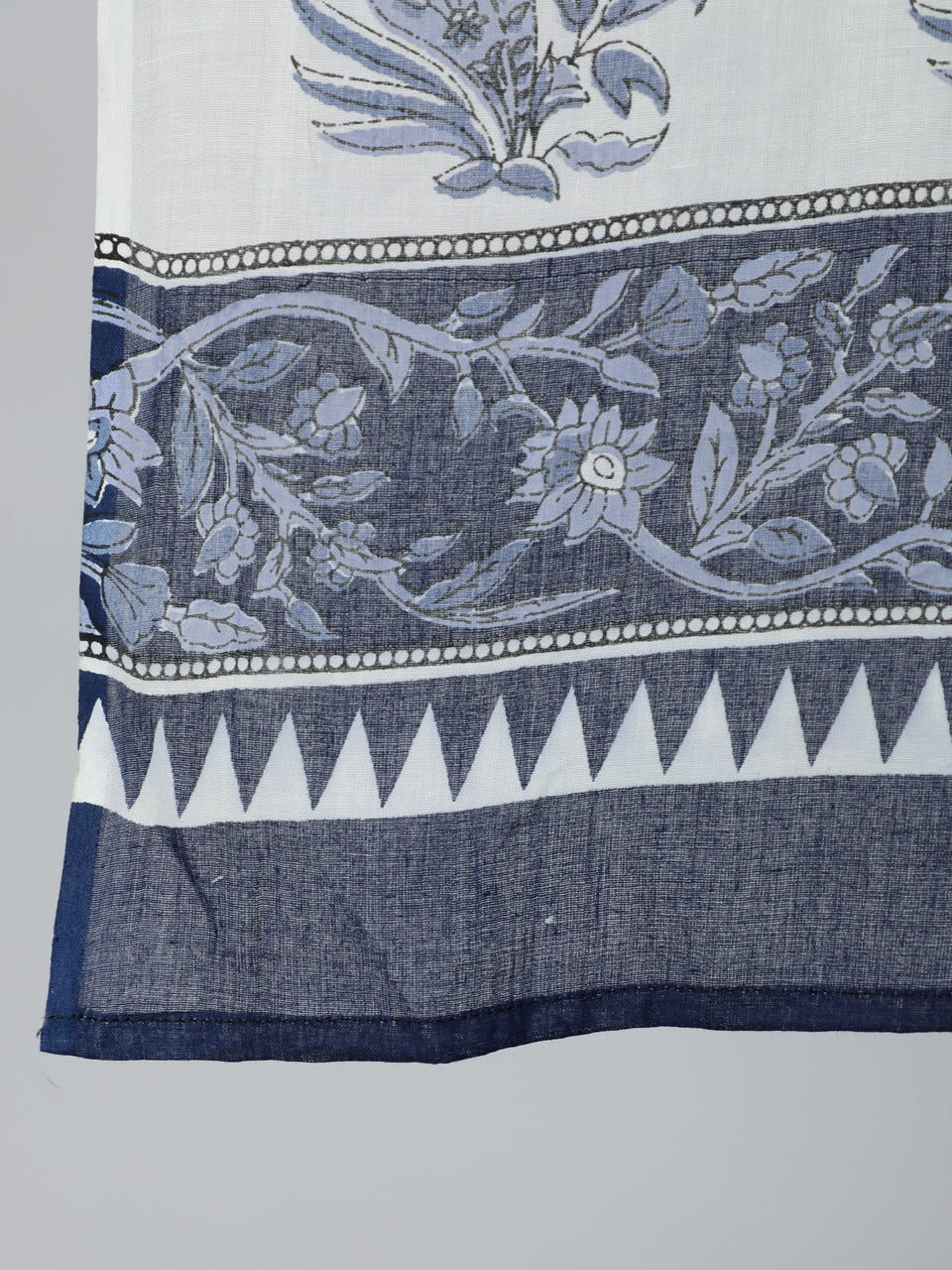 Women's Blue Floral Printed Gathered Kurta With Palzzo And Dupatta