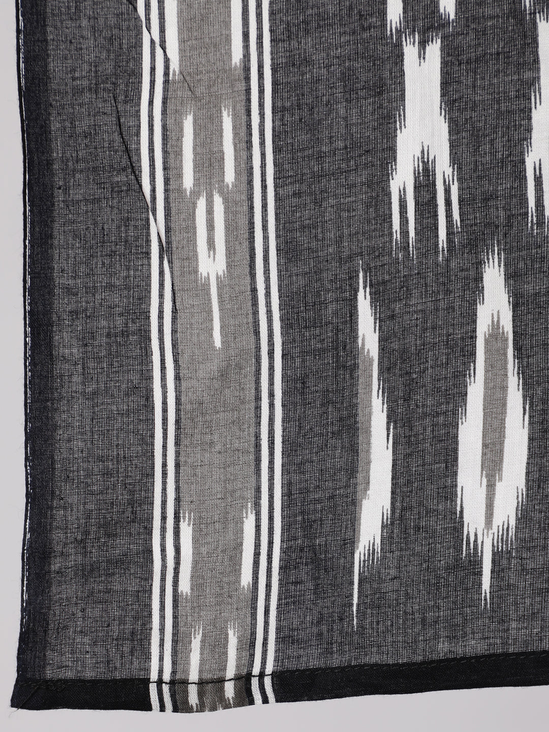 Women's Black Ethnic Printed Straight Kurta With Palazzo And Dupatta