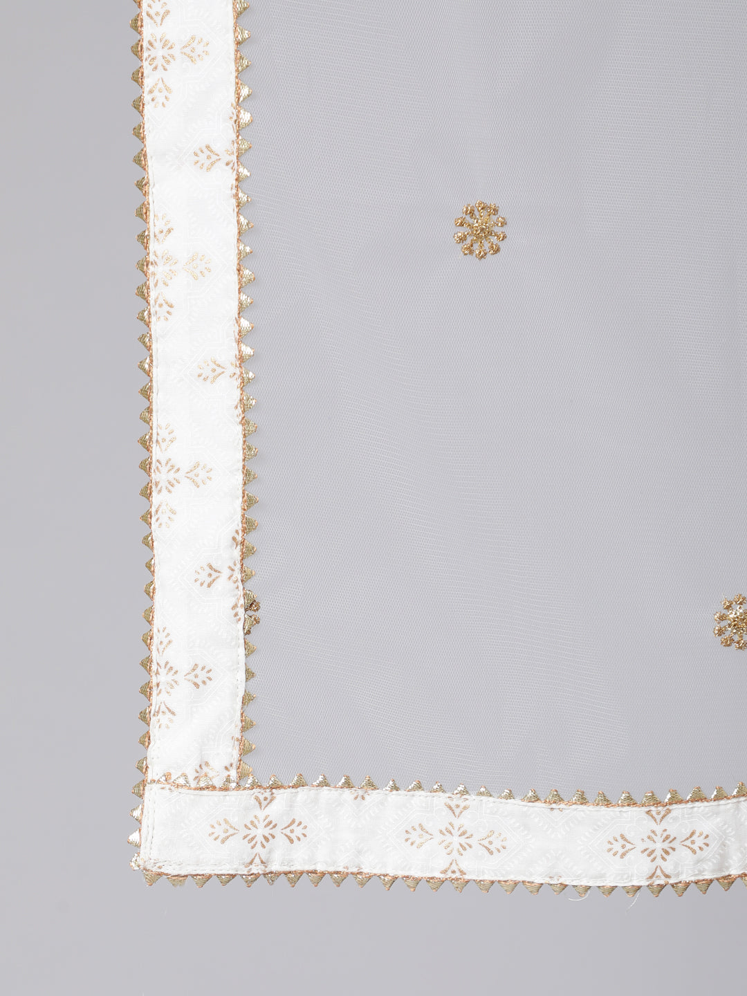 Women's Off White Flared Kurta With Trouser & Dupatta