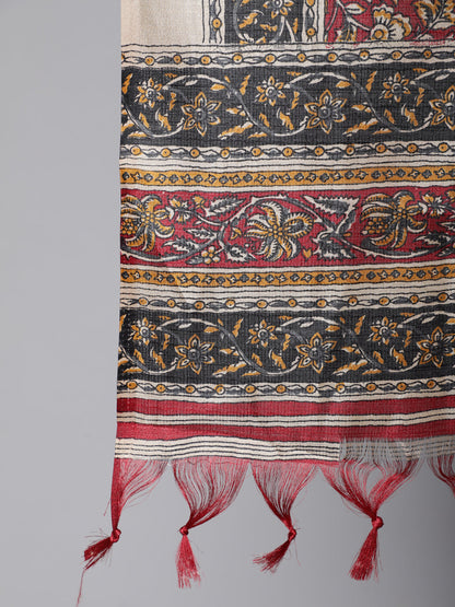 Women's Black Solid Kurta And Palazzo With Printed Dupatta