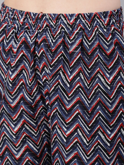 Women's Multi Printed Straight Kurta With Palazzo & Dupatta