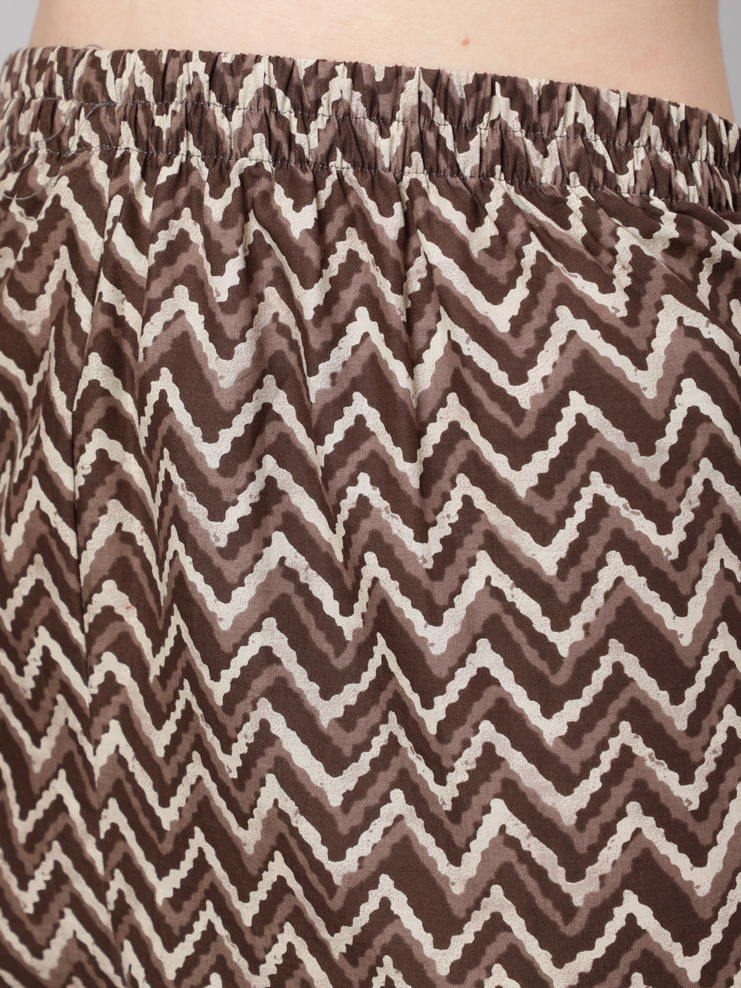 Women's Brown Floral Printed Straight Kurta With Palazzo