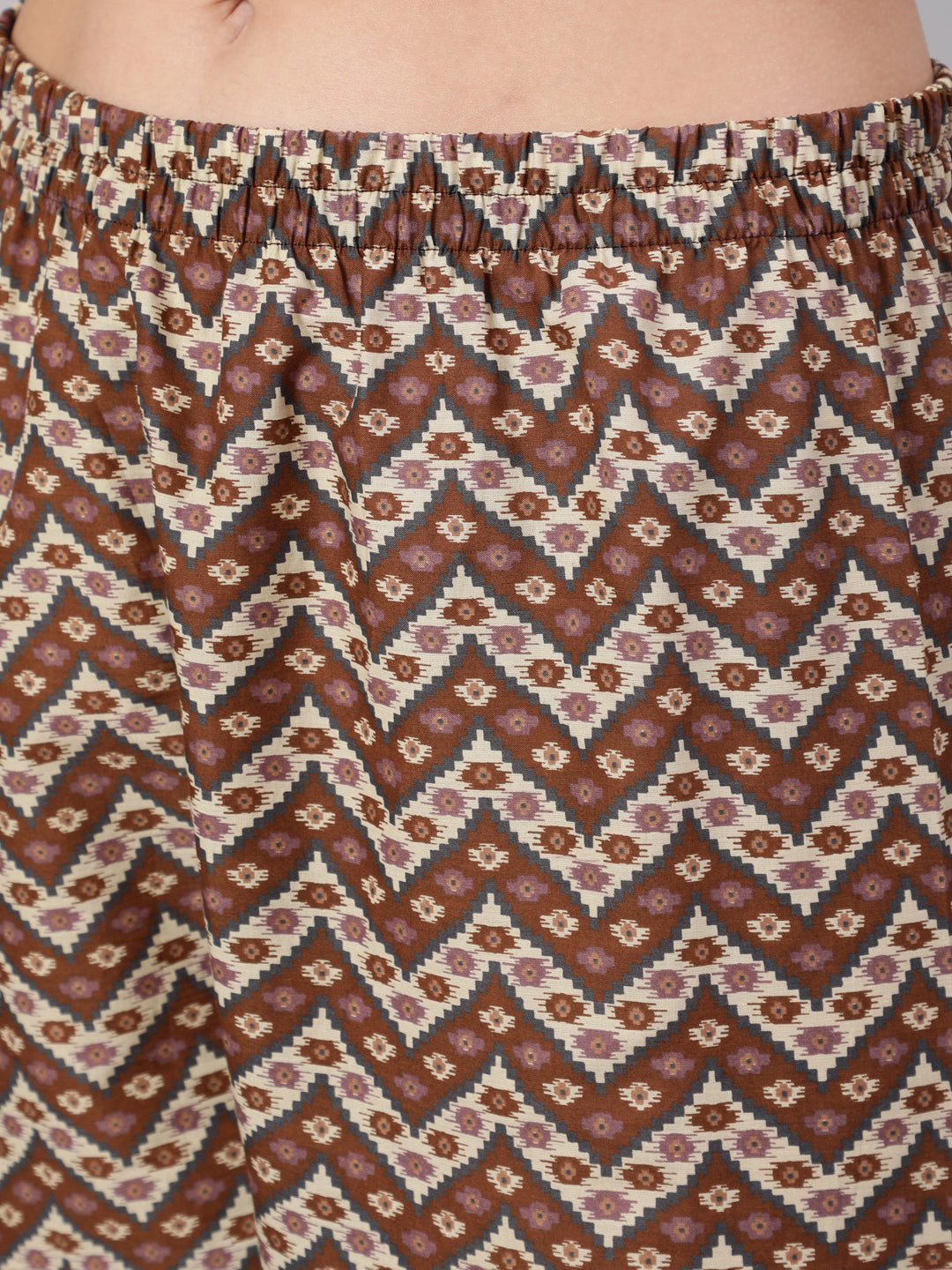 Women's Multi Geometric Printed Straight Kurta With Palazzo