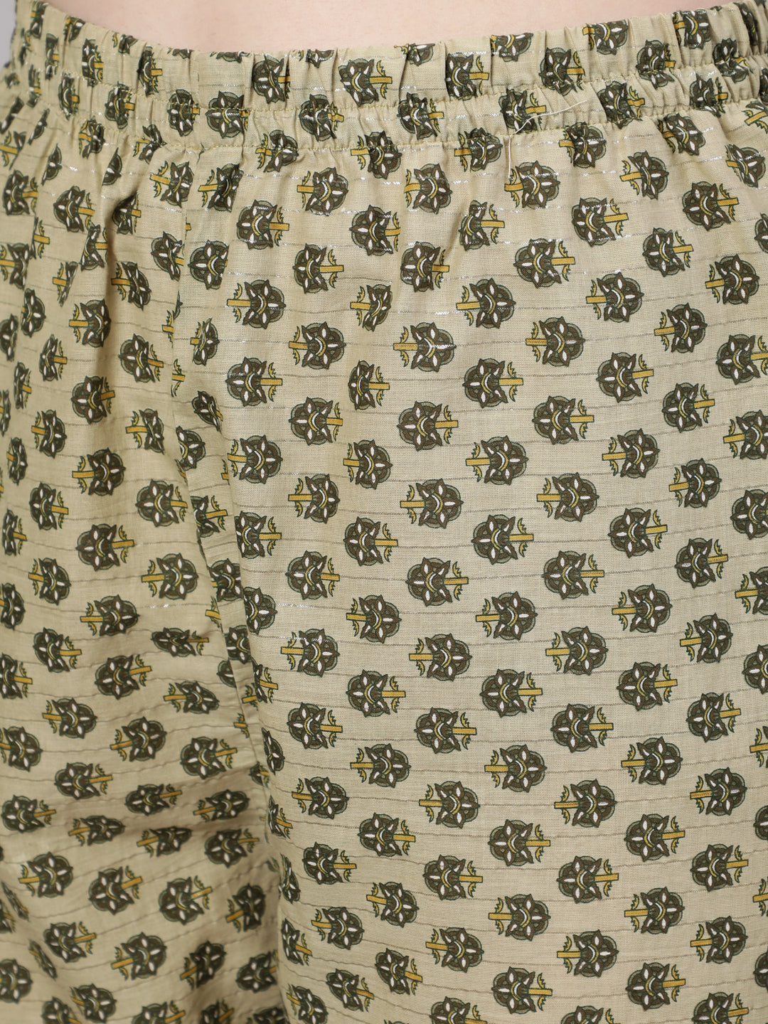 Women's Green Printed Gathered Kurta And Trouser With Dupatta