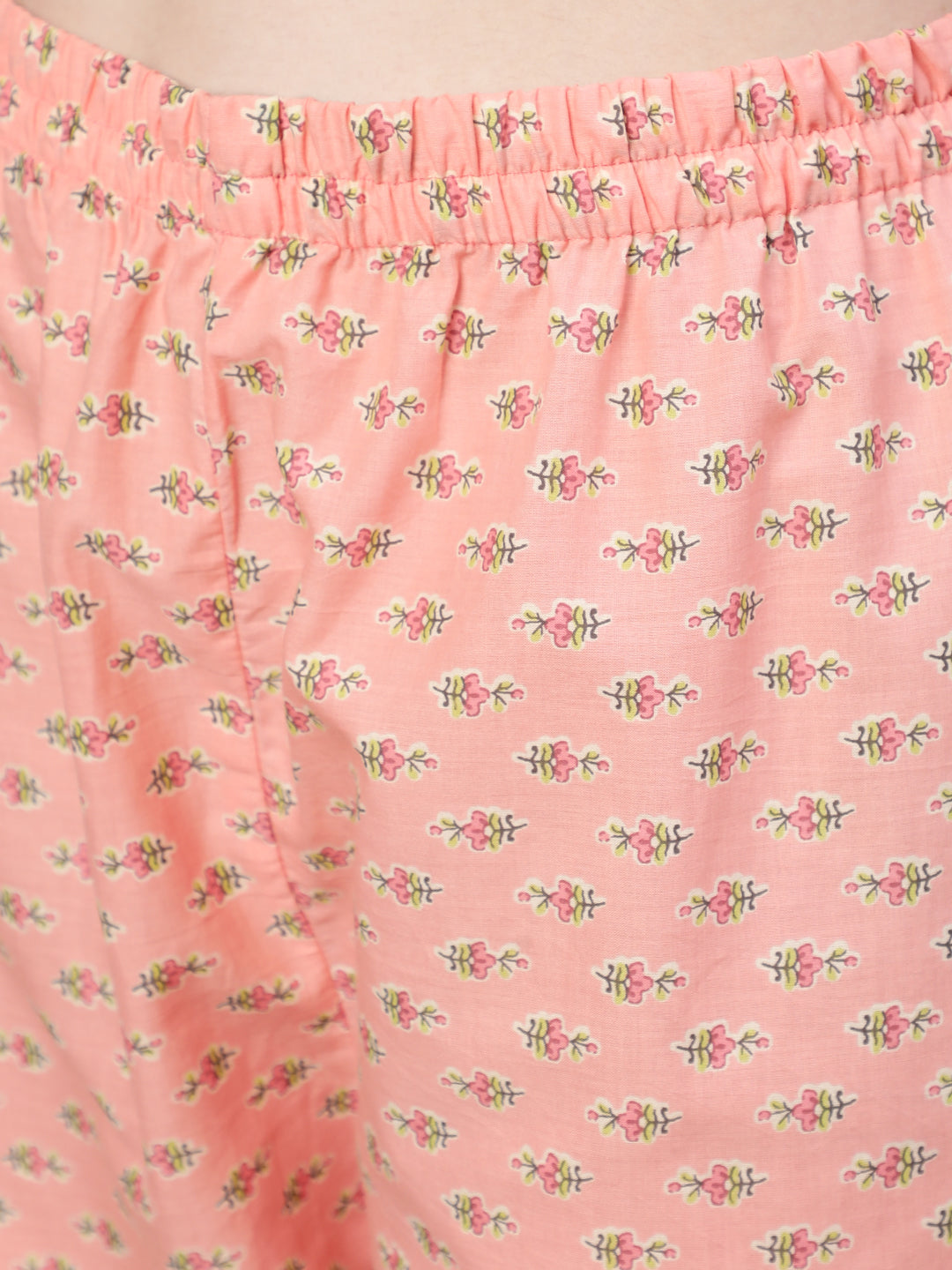 Women's Pink Ethnic Printed Kurta With Palazzo And Dupatta