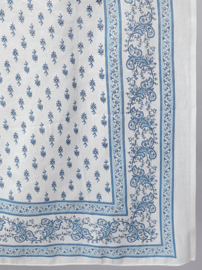 Women's Off-White Ethnic Printed Kurta With Trouser And Dupatta