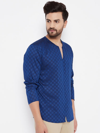 Men's Woven Design Straight  Kurta