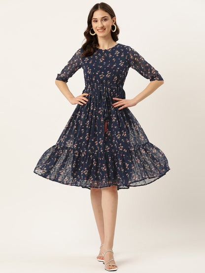 Women's Layered Blue Dress