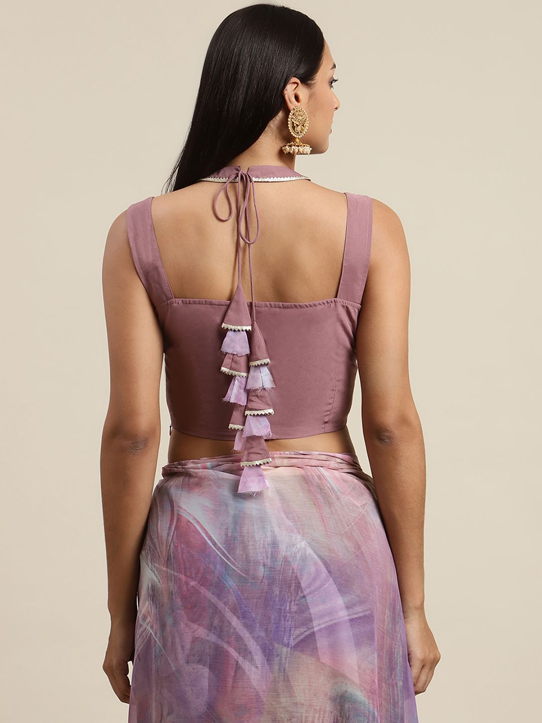 Women's Lavender Colour Chiffon Digital Print Saree