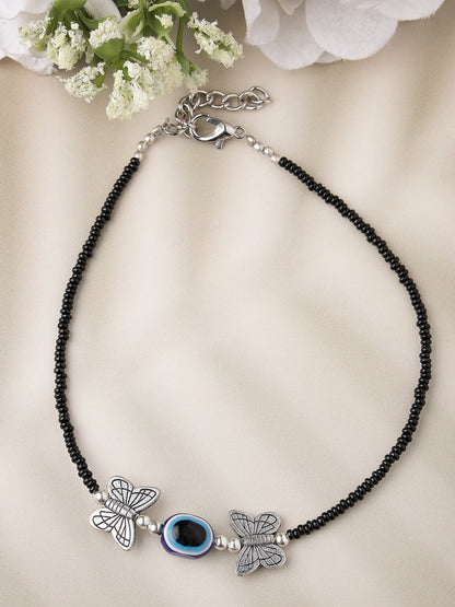Women's Evil Eye Black Anklets