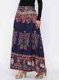 Women's Mustard Cotton Printed Flared Palazzo