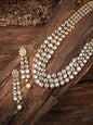 Women's gold plated anushkasharma inspired faux three layered kundan jewelleryset for womenij301w