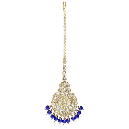 Women's Traditional Gold Plated Kundan Pearl Bridal Necklace Set for Women