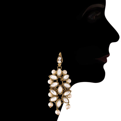 Women's 18k Gold Plated Kundan & Pearl Beaded Choker Set