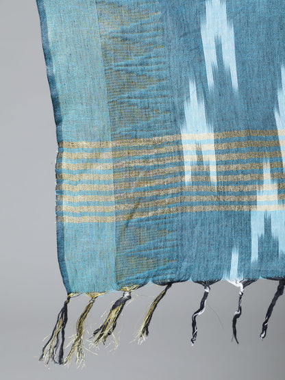 Women's Blue Ikat Designed Dupatta