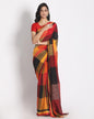 Women's Multi Colour Handloom Cotton Saree Ghicha pallu