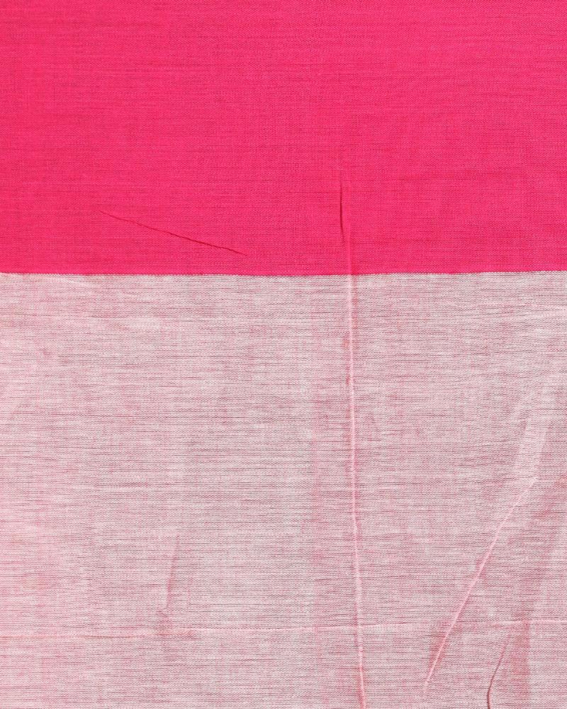 Women's Ganga Jamuna Taitai Border Off White Handloom Cotton Saree