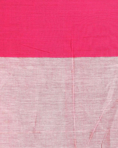 Women's Ganga Jamuna Taitai Border Off White Handloom Cotton Saree
