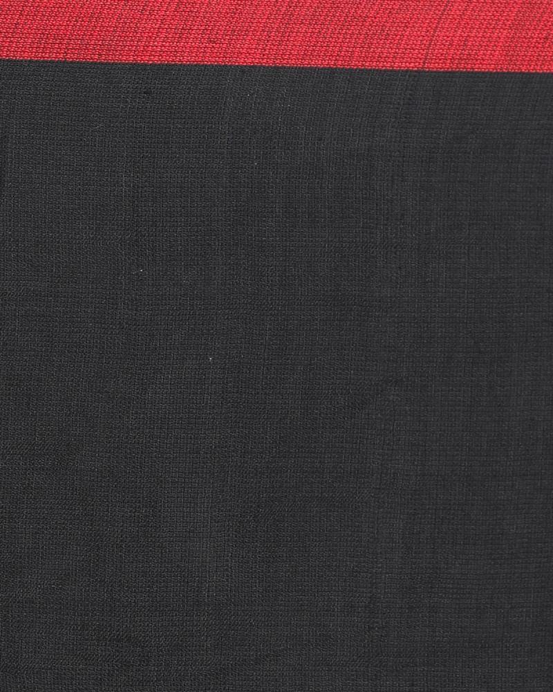 Women's All Over Jekhard Work Black Red Check Cotton Saree