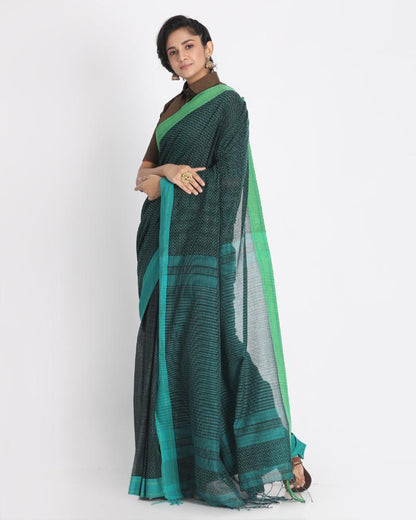 Women's All Over Kantha Work Multicolor Handloom Cotton Saree