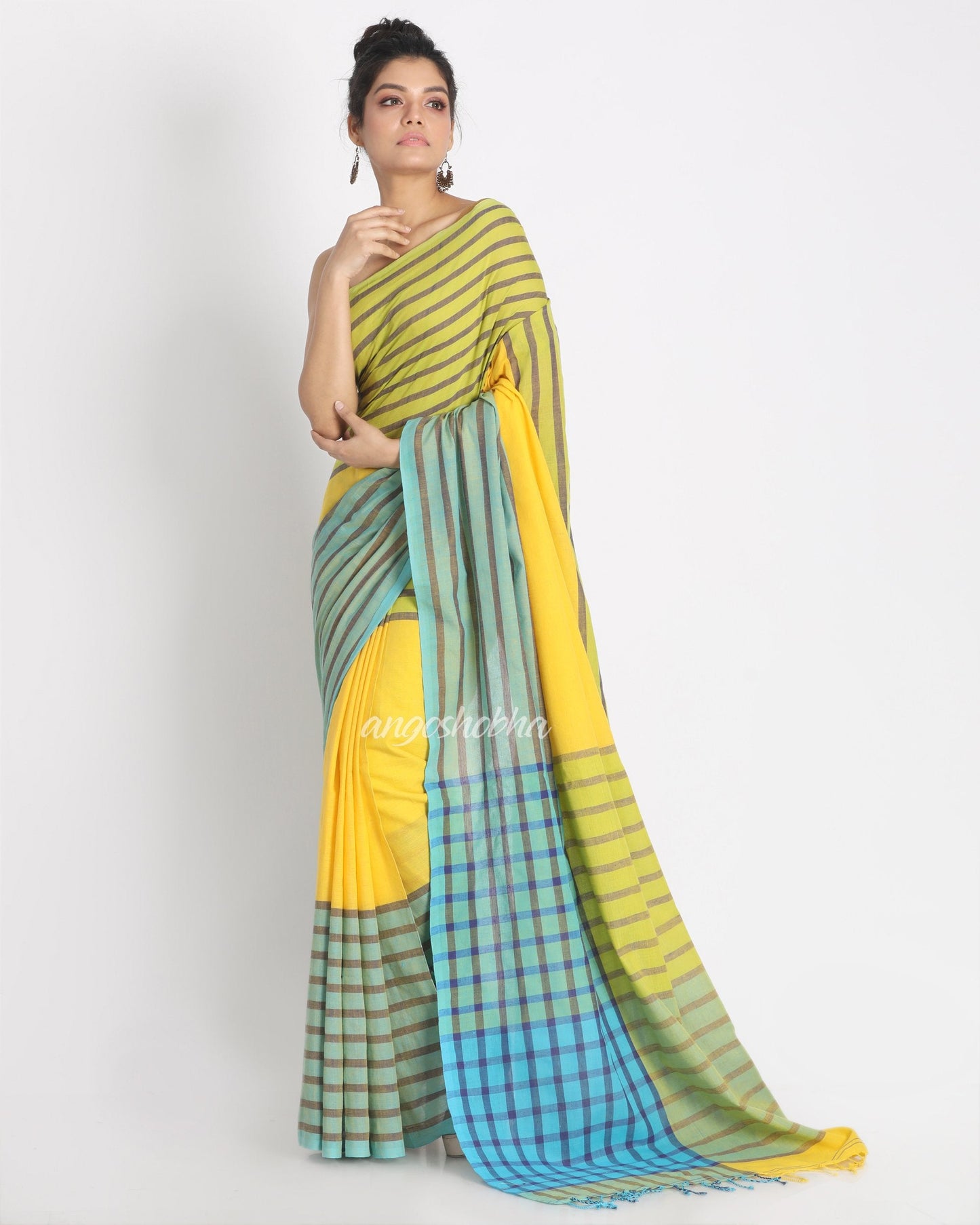 Women's Multicolor Handwoven Cotton Saree