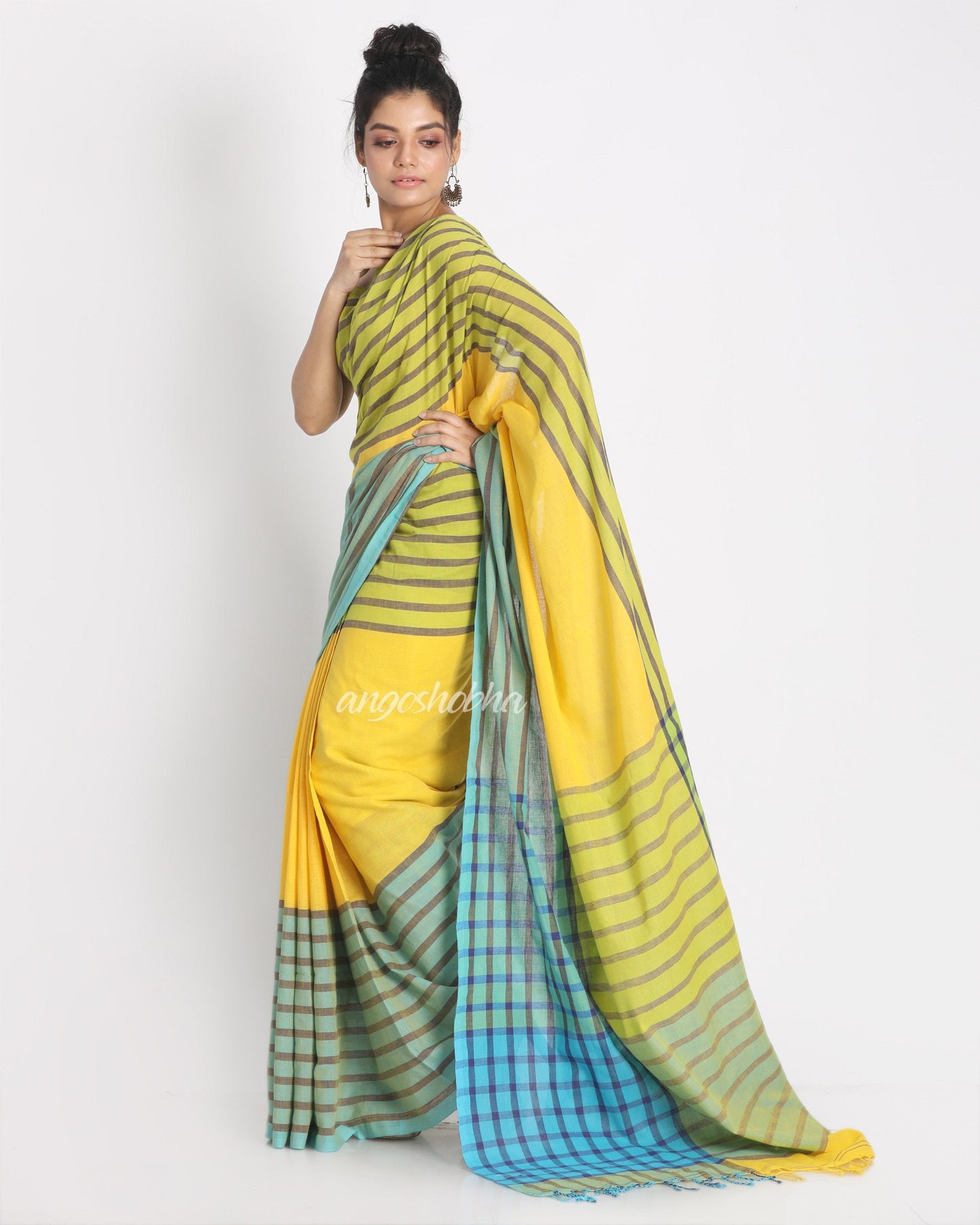 Women's Multicolor Handwoven Cotton Saree