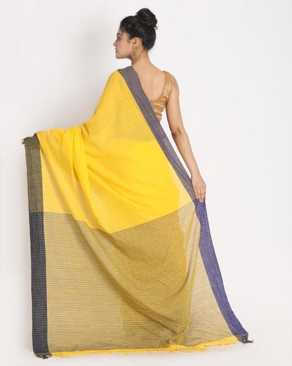 Women's Yellow Handwoven Cotton Saree