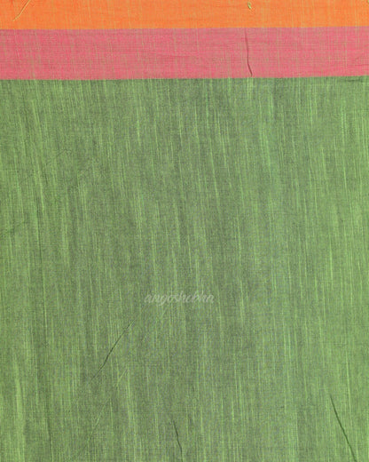 Women's Pea Green Begampuri Organic Cotton Saree