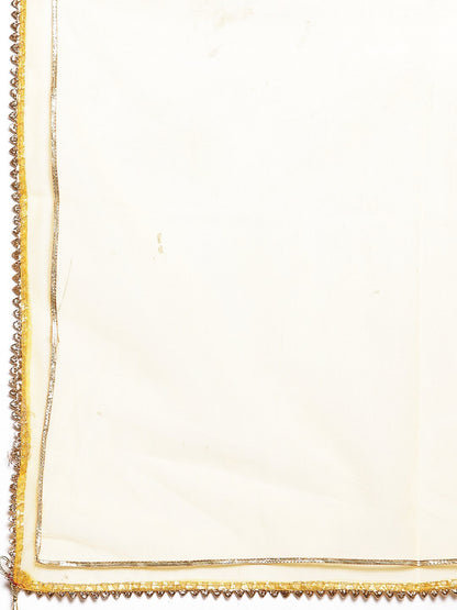 Women Red Silk Anarkali Kurta with Dupatta Set by Myshka (