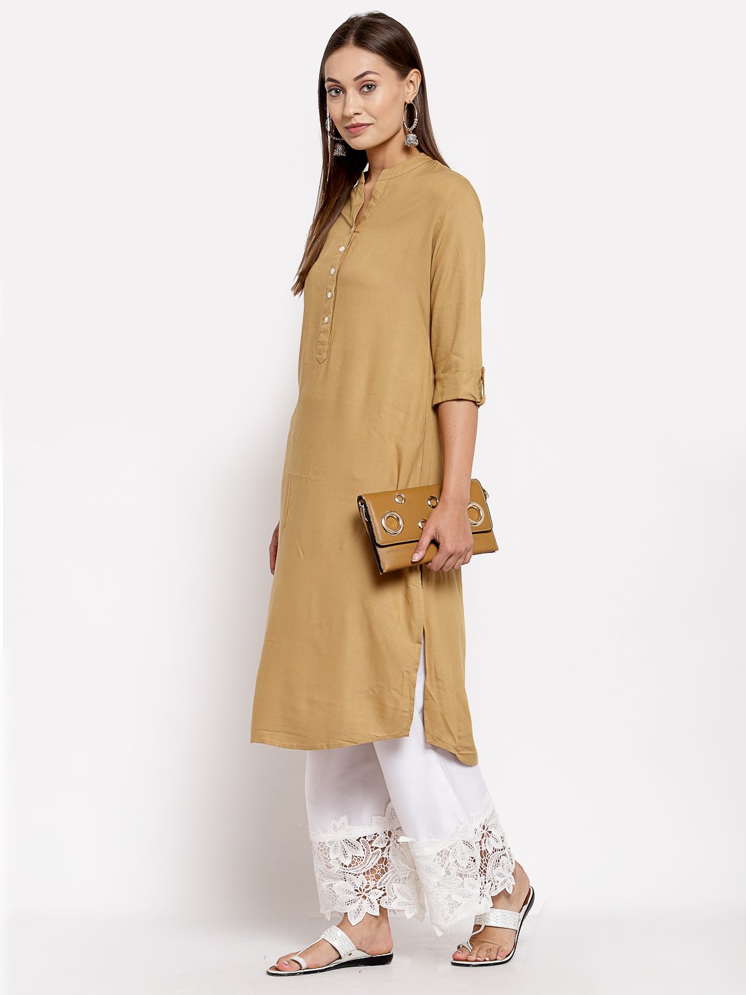 Women's White Cotton Solid Casual Trouser