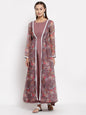 Women Purple Organza Printed Dress by Myshka (