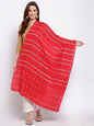 Women's Red Cotton Silk Printed Casual Dupatta