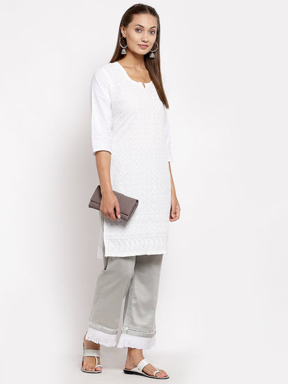 Women Grey Cotton Trouser by Myshka (