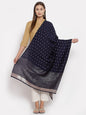 Women's Navy Blue Georgette Print Casual Dupatta