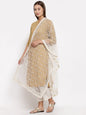 Women's White Net Solid Casual Dupatta