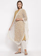 Women's White Net Solid Casual Dupatta