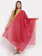 Women's Red Cotton Solid Casual Dupatta