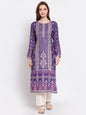 Women's Purple Printed Pashmeena Kurta by Myshka-