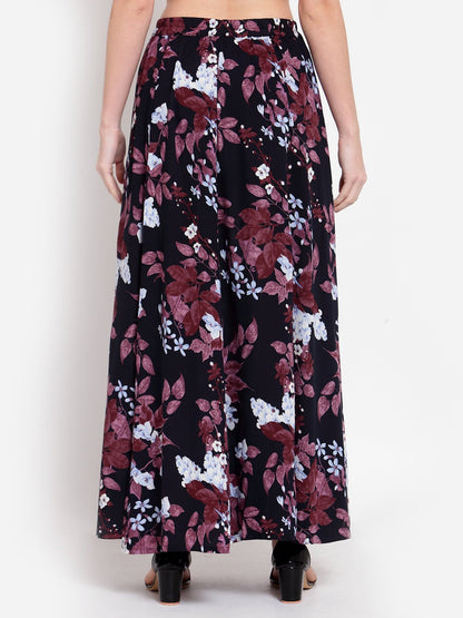 Women's Multi Printed Crepe Na Na Casual Skirt