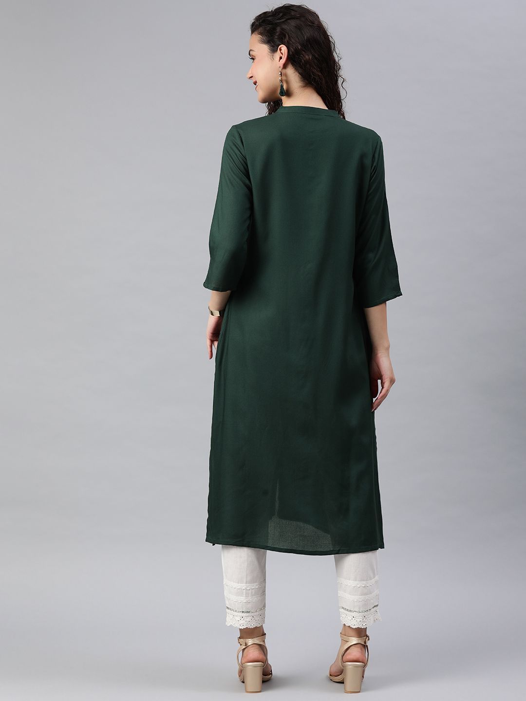 Women's Rayon Solid A-Line Kurta